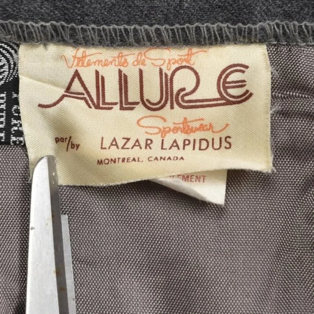 Vintage Allure Wool Grey  Midi Skirt Pencil Front Slit Size Medium - Picture 6 of 10